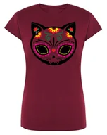 Koszulki i topy damskie - T-Shirt damski KOLOROWY nadruk KOT KOTEK r.L - miniaturka - grafika 1