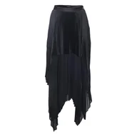Spódnice - Damska Spódnica GUESS IRINA ASYMMETIC PLEATED SKIRT W4RD85WFXF2-JBLK – Czarny - miniaturka - grafika 1