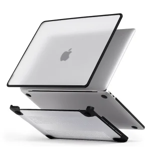 Etui ochronne do Apple Macbook Air 13 13.3" - 2018-2020 (M1 A2337/A2179/A1932) Alogy MatteGuard™ obudowa Matowa Przezroczysta Biel z czarną ramką - Torby na laptopy - miniaturka - grafika 1