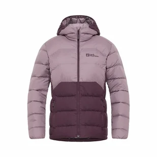 Damska kurtka puchowa Jack Wolfskin ATHER DOWN HOODY W midnight plum - XS - Kurtki damskie - miniaturka - grafika 1