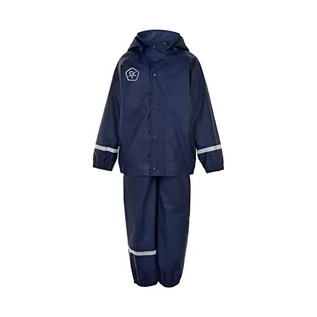 Kurtki i płaszcze dla chłopców - Color Kids Rain Set Solid Pu kurtka przeciwdeszczowa dla dzieci, uniseks, Dress Blues, 128 - grafika 1