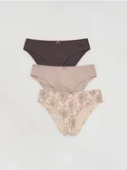 Majtki damskie - Reserved - Bawełniane majtki figi 3 pack - jasnofioletowy - miniaturka - grafika 1