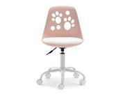 Fotele i krzesła biurowe - Różowy Fotel Dla Dziewczynki Z Puszystym Siedziskiem Foot Z Białą Nogą - miniaturka - grafika 1