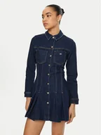 Sukienki - Tommy Jeans Sukienka jeansowa DW0DW20533 Granatowy Regular Fit - miniaturka - grafika 1
