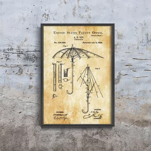 Plakat vintage do salonu Parasol Ege Patent USA - Plakaty - miniaturka - grafika 1