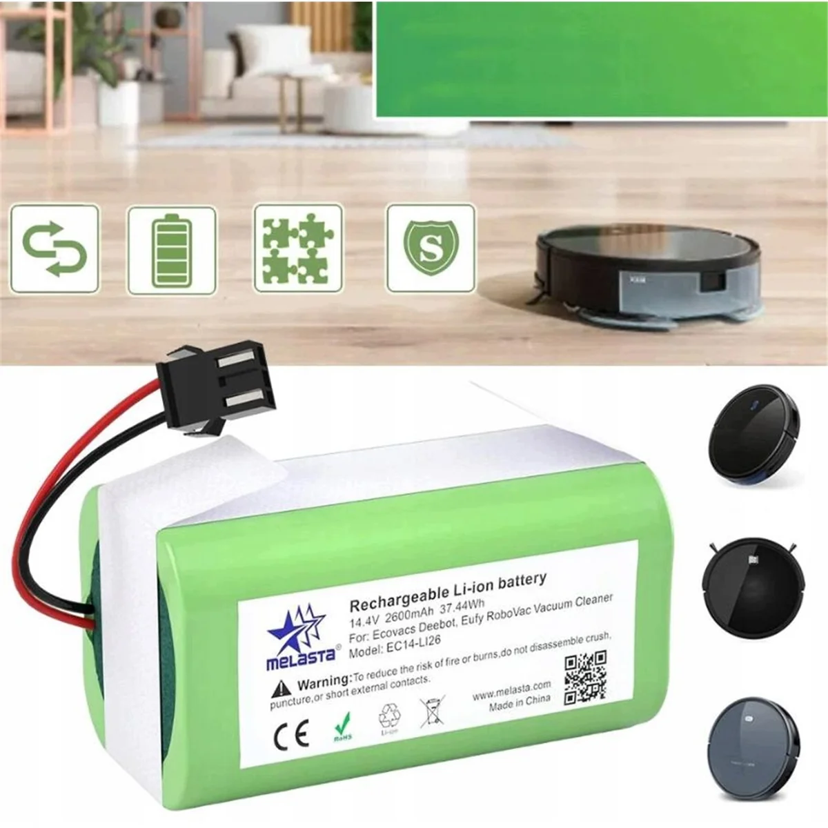 BATERIA ZASTĘPCZA AKUMULATOR 2600MAH DO EUFY ROBOVAC CONGA DEEBOT N79S