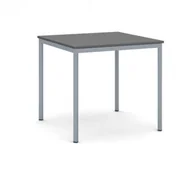 Stoły - B2B Partner Stół do jadalni i stołówki, ciemnoszara konstrukcja, 800 x 800 mm, antracyt 555762 - miniaturka - grafika 1