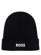 Czapki męskie - BOSS Green Czapka męska Mężczyźni Bawełna niebieski jednolity, ONE SIZE - miniaturka - grafika 1