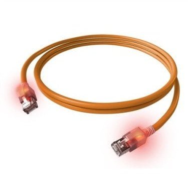 Kabel krosowy EasyLan S/FTP DualBoot LED Cat.6A, RJ45 / RJ45, LSOH, pomarańczowy, 3 m