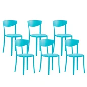 Krzesła - Shumee Shumee Zestaw 6 krzeseł do jadalni niebieski VIESTE 269177 - miniaturka - grafika 1