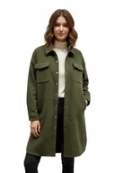 Płaszcze damskie - Only Płaszcz Klasyczny Z Zatrzaskami Kieszenie Khaki S K1A - miniaturka - grafika 1