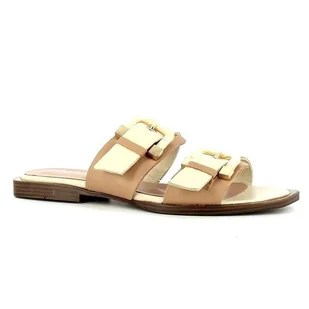 Beżowe klapki damskie CARINII - Carinii - Klapki i japonki damskie - miniaturka - grafika 1