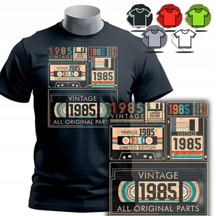 KOSZULKA T-SHIRT MĘSKI - Classic dyskietka kaseta NA 40 URODZINY - M - Koszulki męskie - miniaturka - grafika 1