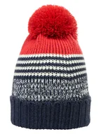 Czapki damskie - Döll Dzianinowa czapka w kolorze granatowo-czerwonym - miniaturka - grafika 1