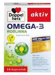 Queisser Pharma GMBH & CO. Doppelherz Aktiv Omega-3 Roślinna 30 kapsułek 3775761 - Witaminy i minerały - miniaturka - grafika 1