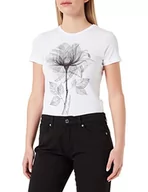 Koszulki i topy damskie - Love Moschino Koszulka damska z nadrukiem kwiatowym, Optyczny biały, 40 - miniaturka - grafika 1