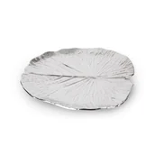 Tace i patery - Patera Dekoracyjna Z Wytłoczeniami Liść Kalina 27X27X2 Srebrna - miniaturka - grafika 1