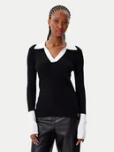 Swetry damskie - KARL LAGERFELD Sweter A4W18043 Czarny Slim Fit - miniaturka - grafika 1