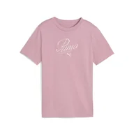 Odzież sportowa dziecięca - Młodzieżowa koszulka Essentials Script PUMA Poised Pink - miniaturka - grafika 1