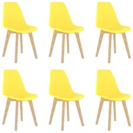 Krzesła - vidaXL Krzesła stołowe, 6 szt., żółte, plastik - miniaturka - grafika 1