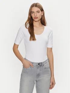 Calvin Klein Bluzka K20K208050 Biały Slim Fit - Bluzki damskie - miniaturka - grafika 1
