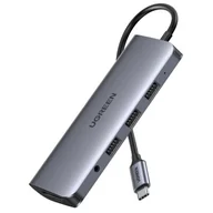 Adaptery i przejściówki - UGREEN Adapter 10w1 UGREEN HUB USB-C do HDMI 4K, 3x USB 3.0, Typ-C PD, RJ45, SD, Micro SD, VGA, AUX UGR425 - miniaturka - grafika 1