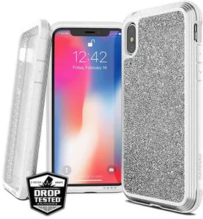 X-Doria Defense Lux - Etui aluminiowe iPhone Xs Max (Drop test 3m) (White Glitter) 474375 - Etui i futerały do telefonów - miniaturka - grafika 1