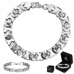 SREBRNA BRANSOLETKA MĘSKA DIAMENTOWANA PANCERKA KRÓLEWSKA - Bransolety męskie - miniaturka - grafika 1