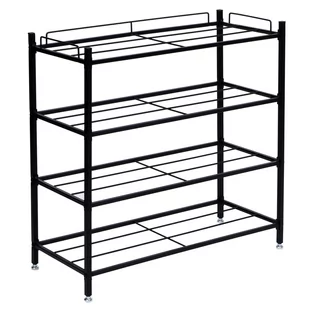 Półka na buty VIENA 4 poziomy loft czarna - Szafki na buty - miniaturka - grafika 1