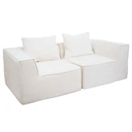 Sofy i kanapy - Sofa 2-osobowa/akcesoria do sofy HWC-O54, kanapa 2-osobowa sofa wypoczynkowa, modułowa tkanina/tekstylia (300 g/m²) 63 x 194 x 97 cm ~ kremowa - miniaturka - grafika 1