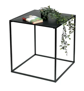 DanDiBo Stolik Kawowy Czarny Metalowy L Stolik Boczny Salon 96252 Stolik Stół Boczny 52 cm Stół Sofa Stół Kuchnia Stół Nowoczesny - Ławy i stoliki kawowe - miniaturka - grafika 1