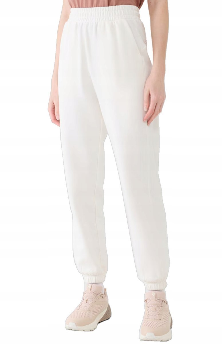 Damskie spodnie dresowe joggery 4F F1013 11S złamana biel S