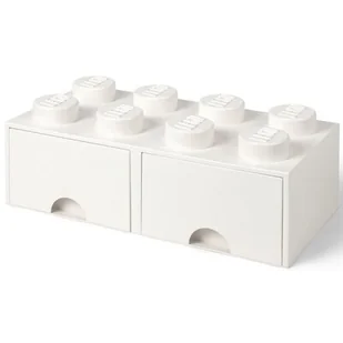 Lego LEGO Brick szuflada 8 guziki, 2 szuflady, pudełko do przechowywania można układać w stos, 9,4 L, biała, 001  biały 40061735 - Pudła i pojemniki do przechowywania - miniaturka - grafika 1