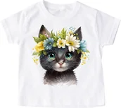 Koszulki dla dziewczynek - Koszulka dla dziewczynki z kotem kotek7 - miniaturka - grafika 1