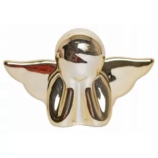 Anioł Aniołek złoty ceramiczny figurka 6,5 cm - Figurki dekoracyjne - miniaturka - grafika 1