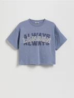 Koszulki dla dziewczynek - Reserved - T-shirt z aplikacją - niebieski - miniaturka - grafika 1