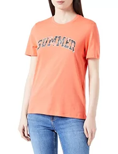 Koszulki i topy damskie - ONLY Onlsummer S/S Reg Top Cs JRS T-shirt damski, Hot Coral/Print: Summer, L - grafika 1
