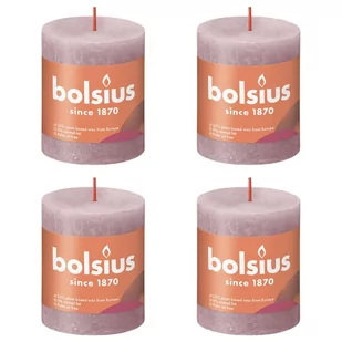 Bolsius Świece pieńkowe Shine, 4 szt., 80x68 mm, popielaty róż - Świece - miniaturka - grafika 1