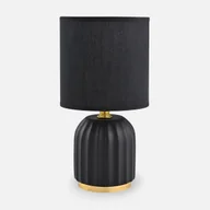 Lampy stojące - Czarna lampa stołowa z ryflowaną podstawą HS8723-BL z serii STOŁOWA - miniaturka - grafika 1