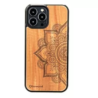 Etui i futerały do telefonów - Bewood Drewniane etui iPhone 13 Pro Max MANDALA JABŁOŃ BWD08726 - miniaturka - grafika 1