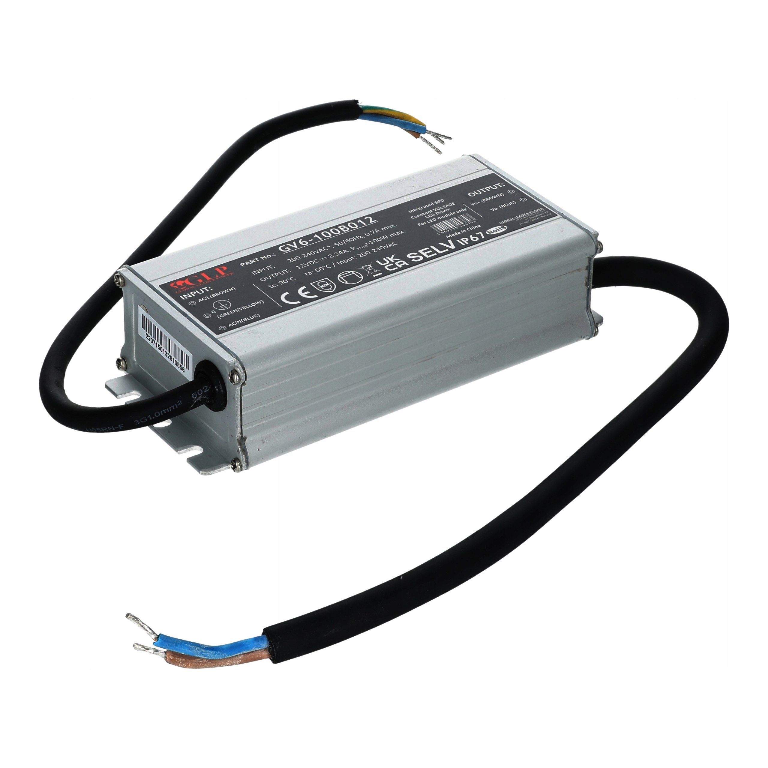 Zasilacz taśm Led hermetyczny IP67 8,3A 100W 12V