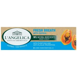L'Angelica L'Angelica Świeży Oddech z Papają - naturalna odświeżająca pasta do zębów bez fluoru 75 ml - Pasty do zębów - miniaturka - grafika 1