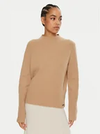 Swetry damskie - Calvin Klein Sweter K20K207426 Brązowy Relaxed Fit - miniaturka - grafika 1