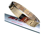 Bransolety męskie - ŁADNA ZŁOTA BRANSOLETA MĘSKA BRANSOLETKA STAL 316L - miniaturka - grafika 1