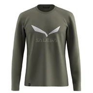 Koszulki męskie - Salewa Solidne logo Dry L/S Tee M, Faded Green, 3XL - miniaturka - grafika 1