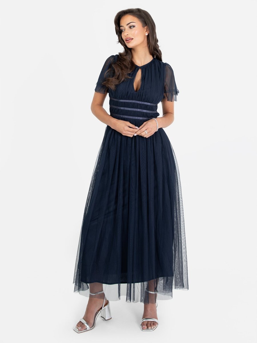 ANAYA SUKIENKA PLUS SIZE DAMSKA MIDI Z WYCIĘCIEM NA DEKOLCIE 54 6FA