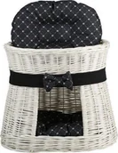 Legowiska dla kotów - WickerPL CARI BUDA DLA KOTA LEŻAK DLA ZWIERZĄT DOMEK DLA KOTA Z WIKLINY PIĘTROWY Z PODUSZKAMI 50X40 H45 CM - miniaturka - grafika 1