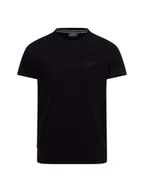 Koszulki męskie - Superdry T-shirt męski Mężczyźni Bawełna czarny jednolity, S - miniaturka - grafika 1
