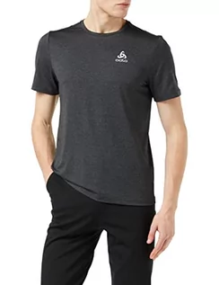 Koszulki męskie - Odlo Męski T-shirt Run Easy 365, Blackmelanż, XL - grafika 1