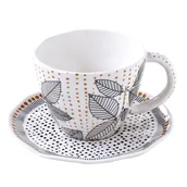 Filiżanki - Easy Life Easy Life Organic filiżanka liście 280 ml  biała - miniaturka - grafika 1